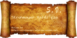 Strohmayer Valéria névjegykártya
